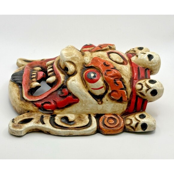 Hand Carved Mahakala Mask Wall Hanging Décor Used - Picture 6 of 13